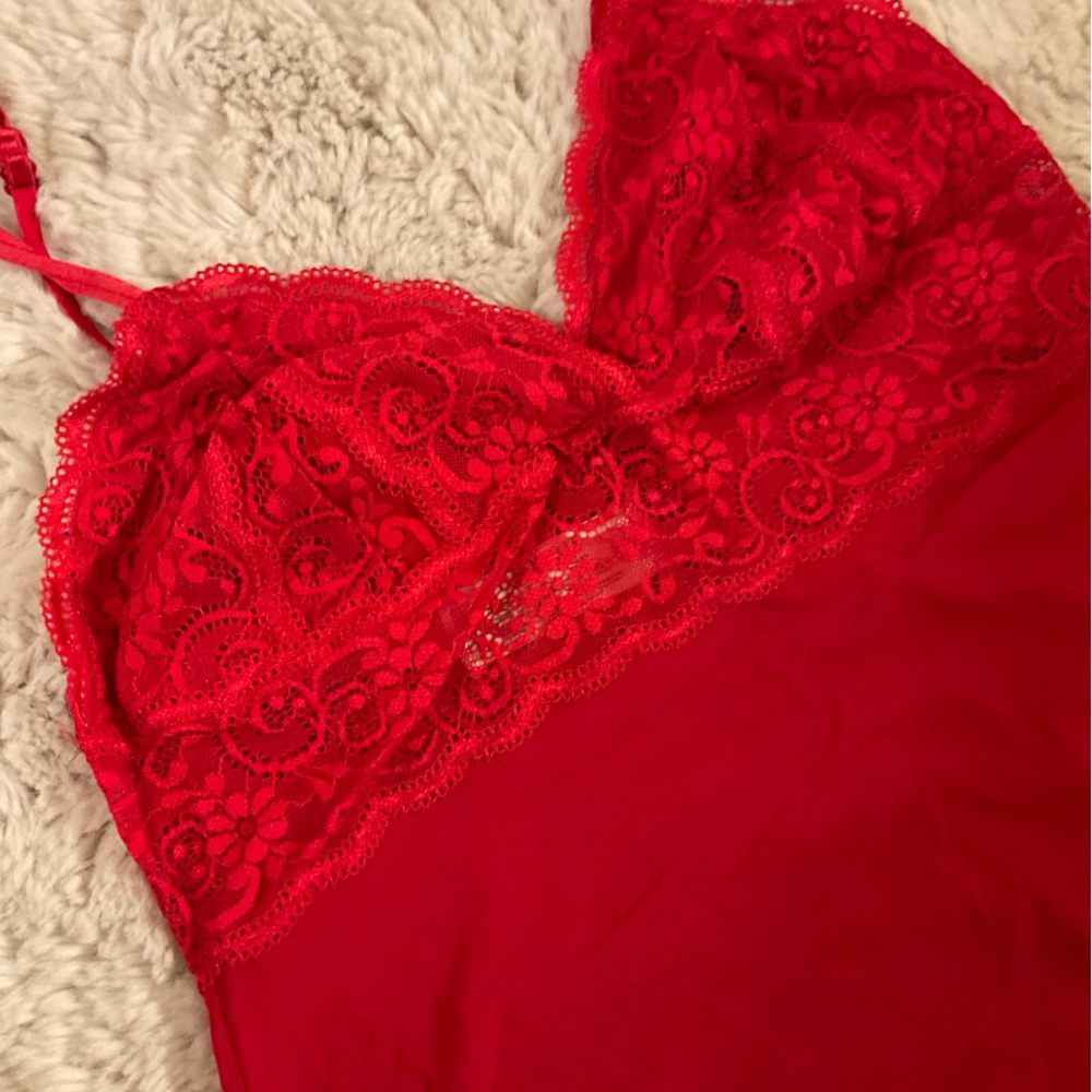 Red Sheer Lace Camisole